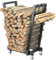SEAVI Support à Bois de Chauffage sur roulettes, Support à bûches d'intérieur, Rangement du Bois pour cheminée, Support à Bois de Chauffage en métal Robuste, Support à bûches pour Chariot Roulant
