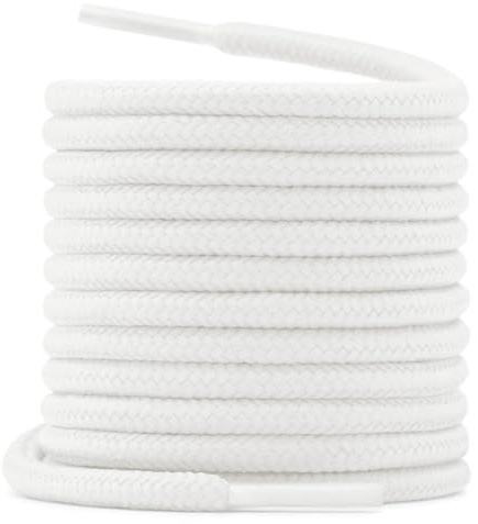 WEGOODZF Round Trainers Shoe Laces: 2 Pairs 39 Inch White Sports Shoelaces
