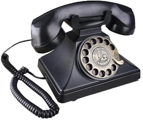 NVYAZJ Teléfono Fijo con Dial Giratorio Vintage, Teléfono Retro con Cable con Dial Giratorio Llamadas con Manos Libres Rellamada Material Abs Base de Metal, Escritorio con Cable Teléfonos Antiguos