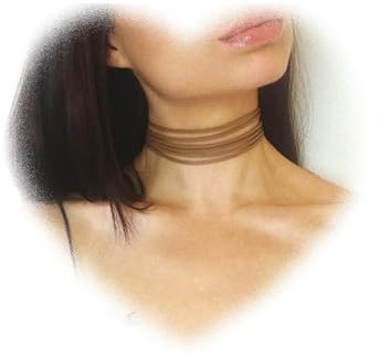 W WEILIRIAN Mehrlagige Wildleder Halskette Braun Samt Halskette Samt-Kordel Halskette kurze Halsband Halskette Schmuck für Frauen und Mädchen Geschenke (Braun)