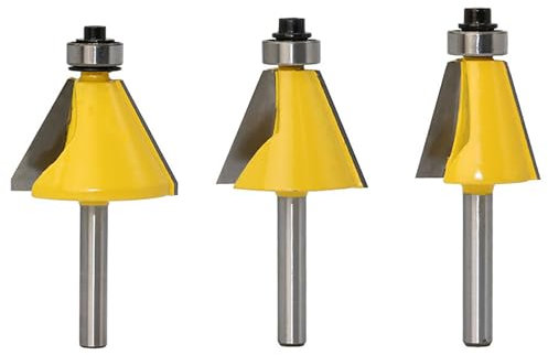 Kantenfräser mit 1/4-Schaft, 15/22,5/30 Grad, bündige Spitze, Fasenfräser, Bündigfräser für Holzbearbeitung, Graviermaschine, Zusammensetzungsmaterialien, Sperrholz, Hartholz, Weichholz