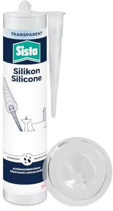 Sista Sanitär Silikon, schimmelresistenter Silikon Dichtstoff für den Sanitärbereich, sauer vernetzende Dichtmasse für viele Anwendungen, 1x280ml Kartusche, Transparent