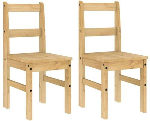 HETFTJN Stuhl Schlafzimmer Stuhl Esszimmer Küchenstuhl Gartenstuhl - Essstühle 2 STK. Panama 40x46x90 cm Massivholz Kiefer für Küche Speisesaal Konferenzraum Büro