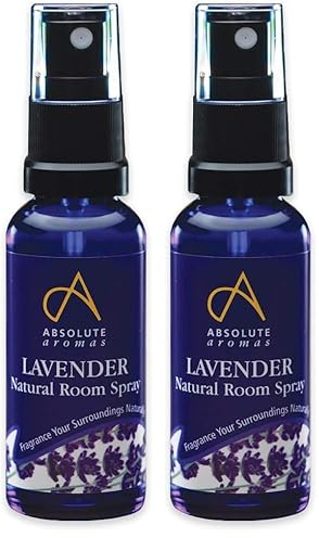 Absolute Aromas Spray d'ambiance Lavender 30ml - avec de l'huile essentielle de lavande pure - 100% pur, naturel, végétalien, non dilué et sans cruauté envers les animaux (Lot de 2)