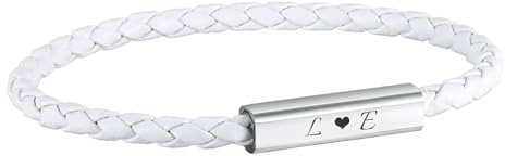 XUANPAI Partnerarmbänder Pärchen Armband mit Gravur - Lederarmbänder für Männer Frauen Magnetische Herz Paar Armbänder Weihnacht Jubiläum Geburtstagsgeschenk Ich Liebe Dich Geschenke