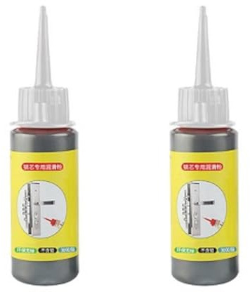 2-Piece Graphite Powder Lubricant, 60ML Lock Cylinder Lube Powder, Multi-Purpose Lubricant for Household Repairs