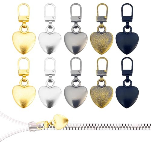 10 Stück Reißverschluss Anhänger,Reißverschluss Zipper Ersatz,Reißverschluss-Zipper,Jacke Abnehmbarer Pull,Ersatzteile Abnehmbares Schieber Replacement,Metall ReißverschlüSse für Jacken/Jeans/Koffer