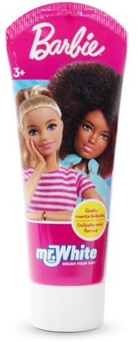 Barbie Kids Toothpaste – Fluoride & Calcium for Strong Teeth, Enamel Protection & Cavity Prevention, Fresh Mint Flavour, Vitamin E for Healthy Gums, Sugar-Free, Safe for Ages 3+, 75ml