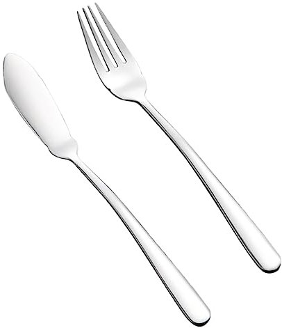 NAMOARLY Edelstahl Fischgabel Und Fischmesser Set 2 Teiliges Besteckset Für Und Restaurant Elegantes Silbernes Tischgeschirr Perfekt Für Fischgerichte Und Feine Anlässe