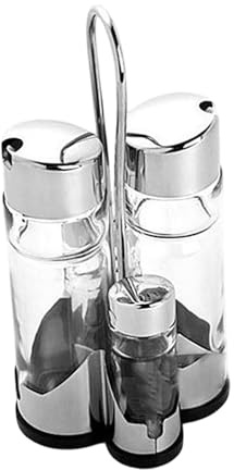 WeiLaiKeQi Oil and Vinegar Set Salad Dressing Bottles with Stand Clear Portable Cooking Multiuse Vinegar Cruet Set Oil Dispenser Bottle