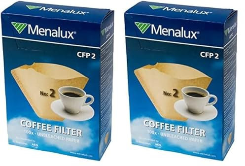 Menalux CFP2-100 Filtros de papel 1x2 para cafetera de goteo (Paquete de 2)