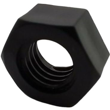 Sechskantmuttern aus Kunststoff (Nylon 6.6), Standardmutter zum Verriegeln und Befestigen von Schrauben, Schrauben und Stangen, für Industrie und Haushalt - M5 - Schwarz - 20 Stück - Plastic Hardware