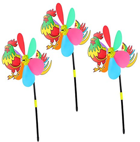 NAMOARLY 3stücke Teiliges Garten-deko Bunte Windräder Aus Kunststoff Für Außenbereich Kinderfreundliche Windspiel-Tiere Einfache Montage Für Garten Balkon Terrasse Und Rasen