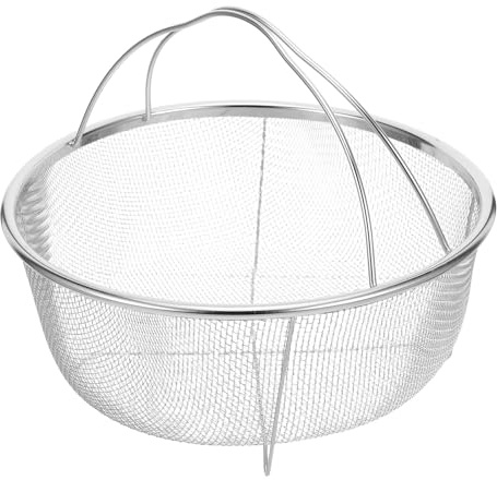 BESPORTBLE Panier à Friture en Acier Inoxydable Rond, Panier Vapeur Multifonction Pieds, Design Réutilisable Cuisine et Friture Facile