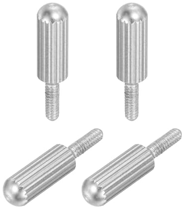 QUARKZMAN 4 Pcs Petites Vis Moletées M2 x 6mm Vis Moletées à Tête Plate Mâle en Acier Inoxydable 304 pour l'Éclairage Domestique, Électronique et Mécanique (Argent)