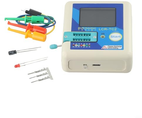 LCR-TC2 - Tester per transistor multimetro per diodi triodi MOS PNP NPN con display a colori, tester per induttori resistori condensatori, calibrazione automatica, batteria al litio integrata