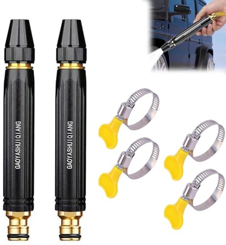 Hochdruck-Autowaschpistole für Zuhause mit Boosterdüse und Schlauch, zum Bewässern von Pflanzen und Gemüse sowie zur Autowäsche (2PCS)