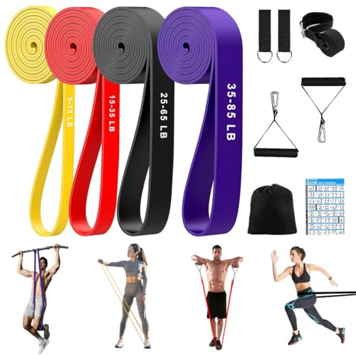 Bande Elastique Musculation avec 4 Niveaux Résistance Élastique