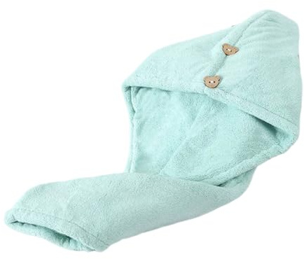 bayicie mikrofiber hårtorkningshandduk, ultraabsorberande hår handduk wrap med knapp, snabbtorkande huvudhandduk turban för kvinnor
