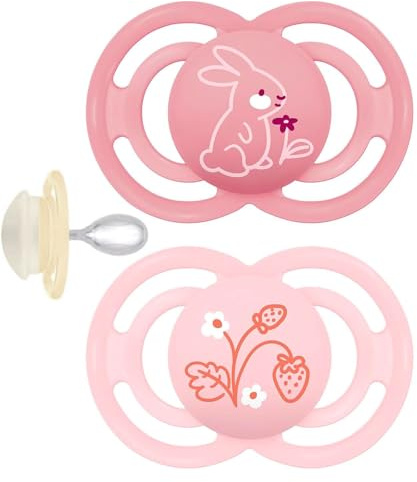 MAM Perfect Day 16+ Skin Soft Silikon Schnuller 16 Mo. Plus, 2er Set, Fairy Tale Friends Girl, inkl. Sterilisiertransportbox