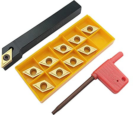 1 x SDJCR1212H11 CNC-Drehmaschinen-Halterung, 1 x T15-Schlüssel, 10 x DCMT32.51 / DCMT11T304 Hartmetall-Einsätze