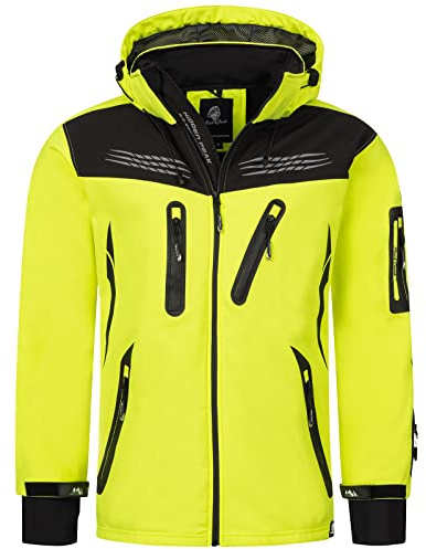 Rock Creek Softshelljacke Herren Outdoor Regenjacke H-127 | Wasserabweisende Übergangsbekleidung, funktionale Wanderjacke für Männer, Camping, Freizeit und wechselhaftes Wetter