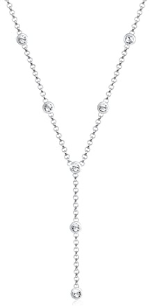 Elli Halskette Damen Y-Kette Geo Trend mit Kristallen 925 Silber