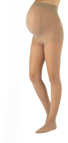 CALZITALY Umstandsstrumpfhose mit Stützeffekt | Stützstrumpfhosen Schwangerschaft, Schwarz, Hautfarbe, S, M, L, XL, 20 DEN, Made in Italy (M, Hautfarbe)