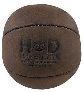 Hide & Drink, Leder Stressball, Handtherapie, Squeeze, Gymnastikball, Physiotherapie, Angstzustände, Kräftigung, Handarbeit, inklusive 101 Jahre Garantie :: Bourbon Brown