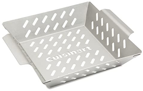 Cuisinart CGWM-019 Stainless Steel BBQ Wok, Grilling Basket with Built-in Handles, 11 x 14