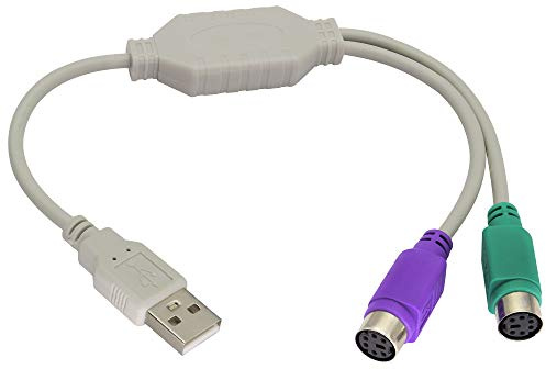zdyCGTime 12Zoll-Weiß PS/2 zu USB Adapter Tastatur und Maus Konverter Kabel,USB Männlich zu Doppelter PS2 Weiblich Y-Splitter Kabel,Unterstützung von Win98/ME/2000/XP/7/8/8.1 usw.(30cm/1Stück)