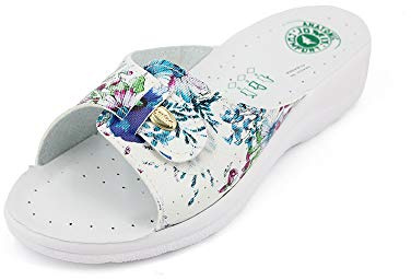 JOMIX Zapatillas de Estar por Casa para Mujer Chanclas Mujer Verano con Banda Ajustable Pantuflas Anatómicas Fabricadas en Italia