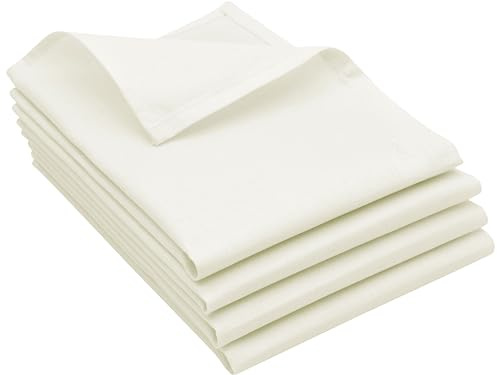 ZOLLNER 4er Set Geschirrtücher, Küchentücher, 50x70 cm, Halbleinen, Natur