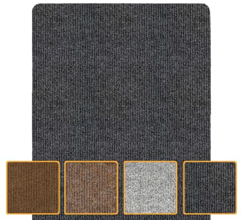 ANRO Teppich Fußmatte Schmutzfangmatte Fußabtreter Fußabstreifer Türvorleger Stribet Größe 60x180cm Carpet Schwarz