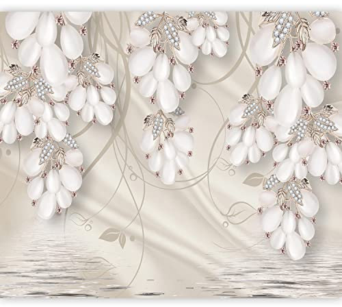 murando - Vlies Fototapete 3D Effekt 400x280cm - Foto Tapete Schlafzimmer Wohnzimmer Vliestapete XXL Motivtapeten Bildtapete 3d Effekt Wand Dekoration - Blumen Ornament Trauben Retro n-B-0085-a-a