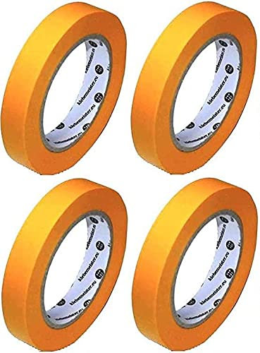 klebemeister 4x Abklebeband 19mm x 50m ⎥ Abdeckband Malerband Goldband