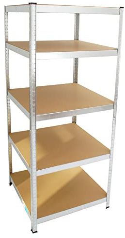 TRUTZHOLM Werkstattregal Schwerlastregal 180x75x75 cm Werkstattregal 875 kg | 5 Böden | Archivregal Lagerregal Kellerregal Metallregal Regal Garagenregal