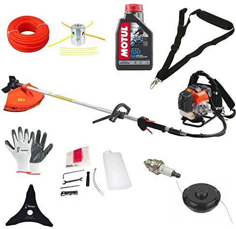 Cortador de Cepillo Podadora Cortacésped 52Cc Motor Desbrozadora Gasolina Recortador McCulloch 2 Tiempo FL + Regalos y Accesorios