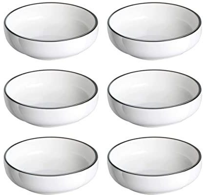 Baluue Ciotole in Ceramica Per Riso e Zuppa 4 Pollici, Set Da 6 Pezzi, Design Rotondo e Compatto, Per Salsa, Dessert e Cucina Domestica Quotidiana