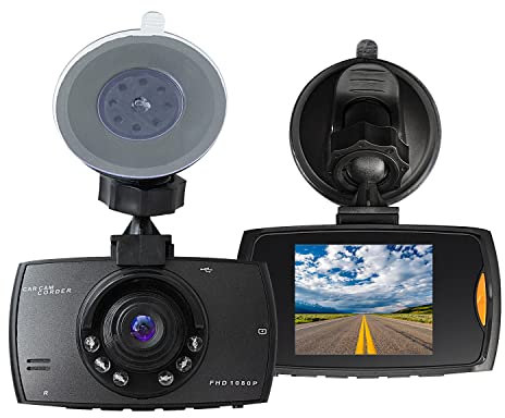 Dynamode Wide Angle Dash Camera, Enhanced Night Vision, 1080p Loop Recording, Built in G Sensor Car Dash Camera
