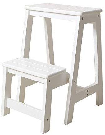 Klappbarer Leiterhocker aus Holz 2 Stufen Leichter und klappbarer Tritthocker für Zuhause und Bibliothek und Loft-Leiterregale 150 kg Tragfähigkeit