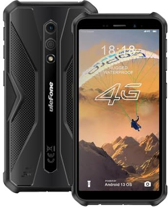 Ulefone Armor X12 Rugged Smartphone Android 13, Max 6GB RAM 32GB/256GB ROM, 13MP Underwater Camera, 3-Card-Slot, 4G Mobile Phone, UK Phone, Black