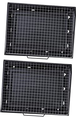 Yardwe 2-teiliges Tragbares Outdoor-grill-set Picknick-grill Für Camping Stahlkonstruktion Und Einfach Zusammenklappbares Design