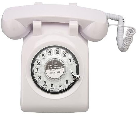 Retro-Wählscheibentelefon, 1960er-Jahre-Stil, Vintage-Telefon mit Schnurgebundener Wählscheibe, Klassische Altmodische Telefone, Wählscheibentelefon mit Mechanischem Klingelton