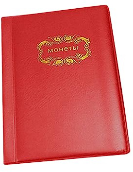Operitacx Libro De Monedas Para Guardar y Mostrar Compartimentos Tapa De Cuero Artificial Para Coleccionistas