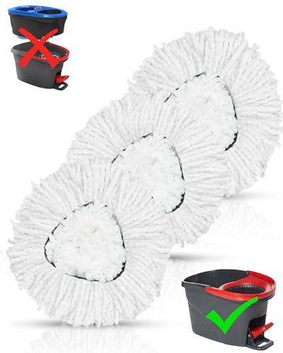 2 Paquete Cabezas de Fregona de Repuesto,para Fregona Microfibra de Recambio 360 Grados Trapeador Compatible con Vileda EasyWring y Clean Turbo 2 en 1 Repuesto para Todo Tipo de Suelos | Fregona Turbo Fregona Recarga Lavable a máquina para todos los suelos