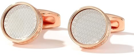 Skcess Manschettenknöpfe Für Herren Roségold, Manschettenknöpfe Wellenstreifen Kupfer Manschettenknöpfe 26X16X16 MM