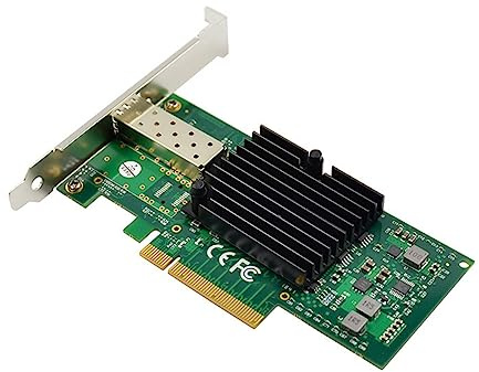 Booso - Tarjeta de red de fibra óptica para servidor, 1 unidad, tarjeta de red de puerto óptico único, 10G SFP+ chip 82599EN PCIE X4