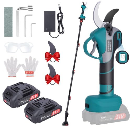 Forbici Potatura Elettriche - 50mm Cesoie Potatura Elettriche Professionali Con 2 21V/2000 mAh Batteria - Forbici a batteria da potatura per potatura per Giardinaggio Albero da Frutta Delle Viti
