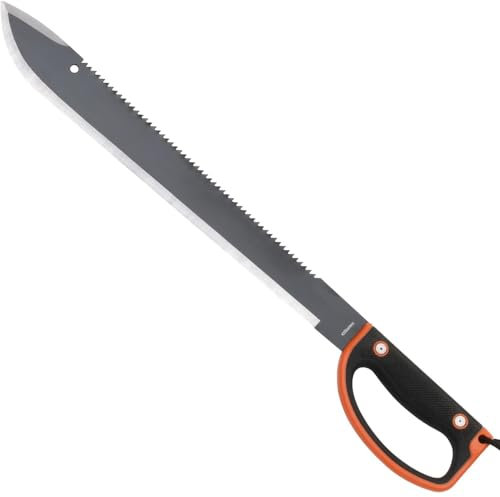 KS-11 Machete echt Scharf mit Säge und Gummigriff – Handschutz- Gesamtlänge 60 cm incl. Holster - Machete Survival als Buschmesser – Bushcraft Ausrüstung Macheten